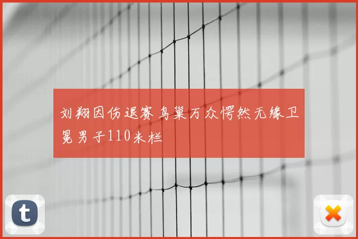 刘翔因伤退赛鸟巢万众愕然无缘卫冕男子110米栏